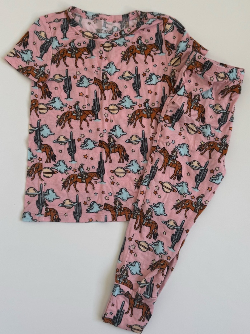 Posh Peanut Pink Horse Pajama Set 18-24 month